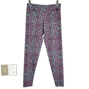 LiCi Fit Snake Print Viper Leggings XXL 16-18 US Pink Blue High‎ Rise Animal